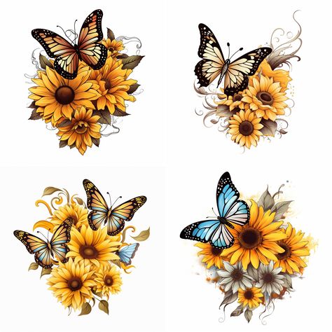 Sunflower Quarter Sleeve Tattoo, Black And White Sunflower Tattoo Simple, Sunflower Ocean Tattoo, Monarch Butterfly Tattoo Shoulder, Sunflower Tattoo Ideas Female, Choctaw Tattoos For Women, Blackeyed Susans Tattoo, Sunflower Butterfly Tattoo Design, Sunflower Tattoo Black Women