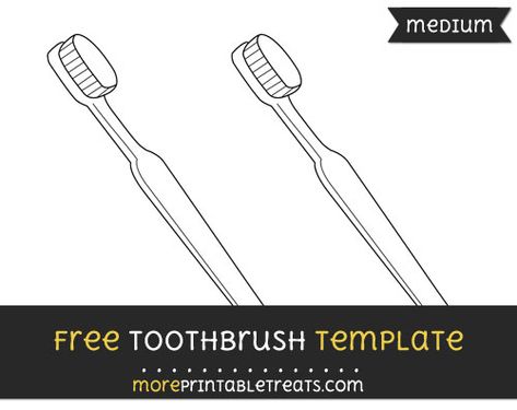 Free Toothbrush Template - Medium Toothbrush Template Free Printable, Toothbrush Template, Free Tooth Printable, Tooth Printable Templates, Toothbrush Coloring Page, Brushing Teeth Printable, Computer Paper, Black And White Lines, Templates Printable Free