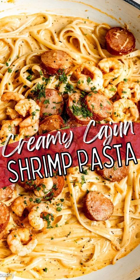 Alfredo Sauce Healthy, Cajun Pasta Recipes, Creamy Cajun Shrimp, Shrimp And Sausage Pasta, Seafood Boils, Creamy Cajun Shrimp Pasta, Creamy Alfredo Sauce, Creamy Shrimp Pasta, Cajun Shrimp Pasta