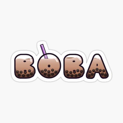 Logo Boba, Boba Tea Art, Milk Tea Logo, Boba Tea Logo, Logo Boba Drink, Milk Tea Sticker, Boba Sticker, Boba Stickers, Cute Bubble Tea Stickers