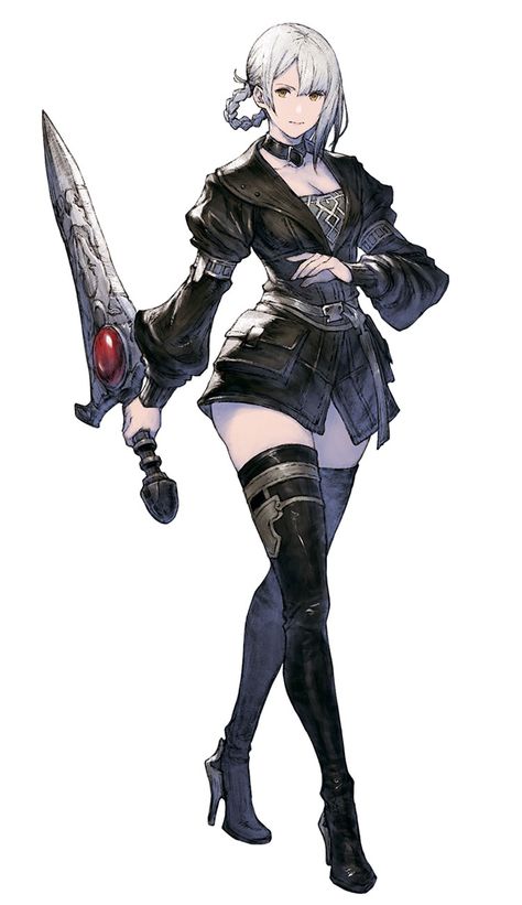 Kainé Alt Costume Art - NieR Reincarnation Art Gallery Akihiko Yoshida Character Design, Akihiko Yoshida Art, Akihito Yoshida, Reincarnation Art, Kaine Nier, Nier Reincarnation, Akihiko Yoshida, Nier Characters, Nier Replicant