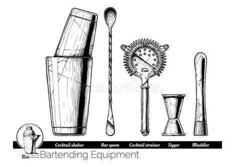 Cocktail Shaker Tattoo, Hawthorne Strainer, Shaker Bar, Bartender Kit, Cocktail Tools, Tool Tattoo, Bartender Tools, Cross Tattoos For Women, Bar Spoon