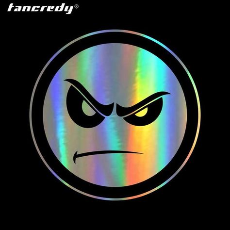 Emoji Angry, Emoji Face, Acid Art, Car Sticker Design, Face Funny, Vinyl For Cars, Bike Stickers, Angry Face, Funny Decals