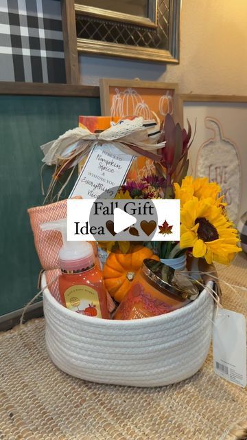 Kaycee Greer on Instagram: "Fall Gift Idea! Great for a teacher, friend, neighbor, seasonal birthday gift, hostess gift & more! Happy Gifting 🤎🍂🧡🍁

⭐️Follow my shop @Thegiftstagram on the @shop.LTK app to shop this post and get my exclusive app-only content!
⭐️Comment Link to have the links sent to you! 

#thanksgiving #thanksgivinggift #giftideas #gifts #giftbaskets #gifttags #giftwrapping #giftbaskets #giftingsolutions #gifting #fall #fallgifts #falldecor #fallvibes #hostgift #hostessgift #entertaining #giftguide #giftgiving #gifted  #pumpkinseason #mulledcider #gifttags #thanksgivinghostessgift" Thanksgiving Basket Ideas Gift, Thanksgiving Hostess Gift Ideas, Thanksgiving Basket, Thanksgiving Gift Basket, Thanksgiving Baskets, Fake Gifts, Hostess Gifts Thanksgiving, Kids Gift Baskets, Holiday Baskets