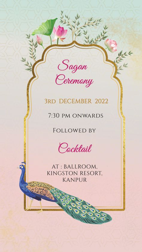 Golden Border Indian wedding invite Peacock Theme Invitations, Pichwai Peacock, Satsang Invitation, Indian Wedding Invite, Groom Cartoon, Saree Ceremony, Bride And Groom Cartoon, Indian Invitations, Hindu Wedding Invitation Cards