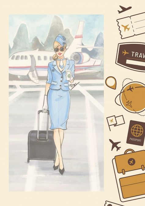 Padayon future Flight Attendant Air Hostess Drawing, Air Hostess Aesthetic Wallpaper, Stewardess Aesthetic Wallpaper, Padayon Future Flight Attendant, Flight Attendant Aesthetic Wallpaper Quotes, Cabin Crew Aesthetic Wallpaper, Flight Attendant Aesthetic Wallpaper, Flight Attendant Aesthetic Drawing, Flight Attendant Illustration