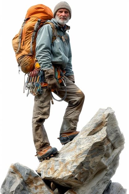 Photo character design of a mountain cli... | Premium Photo #Freepik #photo Mountain Climber Outfit, Mountaineering Outfit, Action Character Design, Human Sketches, Mountain Clothes, Men Reference, Adventure Clothes, Trekking Photography, Mountaineering Climbing