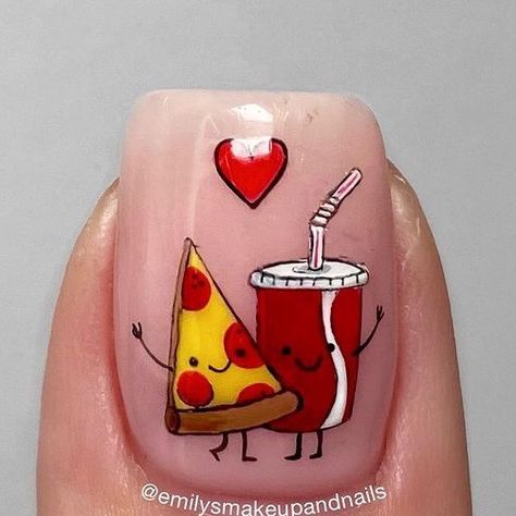 Pizza Nail Art, Bright Acrylic Nails, Subtle Nail Art, Animal Nail Art, Asian Nails, Nail Drawing, Elegant Nail Designs, Subtle Nails, Nail Polish Art