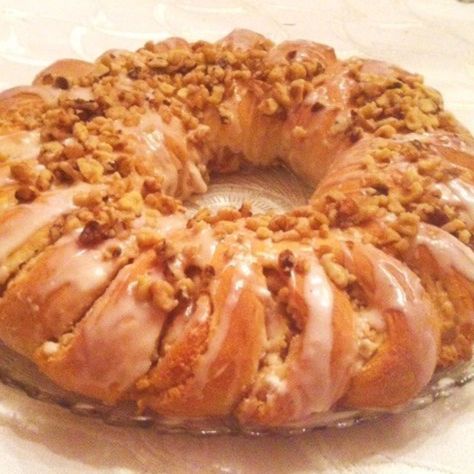 Swedish coffee cake Ring Recipe | Just A Pinch Recipes Danish Ring, Ring Recipes, Almond Paste Recipes, Swedish Coffee, European Coffee, Coffee Ring, Almond Pastry, Coffee Bread, Lactose Free Recipes