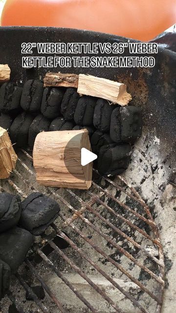 Achunchigan Lattore on Instagram: "How to set up the snake method on the 22" or the 26" Weber Kettle using @bbcharcoal briquettes. This is still one of the easiest ways to get through a long cook with ease. See the snake method highlight reel above my profile for more. 
#cookinwidkunchi #bbq #bbqlife #bbcharcoal #teambandb #friendsofweber #webergrills #weberkettlegang #snakemethod" Weber Kettle, Weber Grill, Stick Figure, The Snake, How To Set Up, May 22, My Profile, Highlights, Instagram