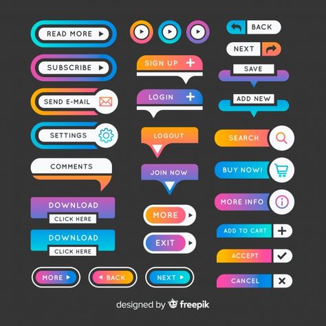 Colorful Web Design, Ui Buttons, Flat Web Design, Web Design Quotes, Desain Buklet, Flat Ui, Webdesign Inspiration, Creative Web Design, Game Ui Design