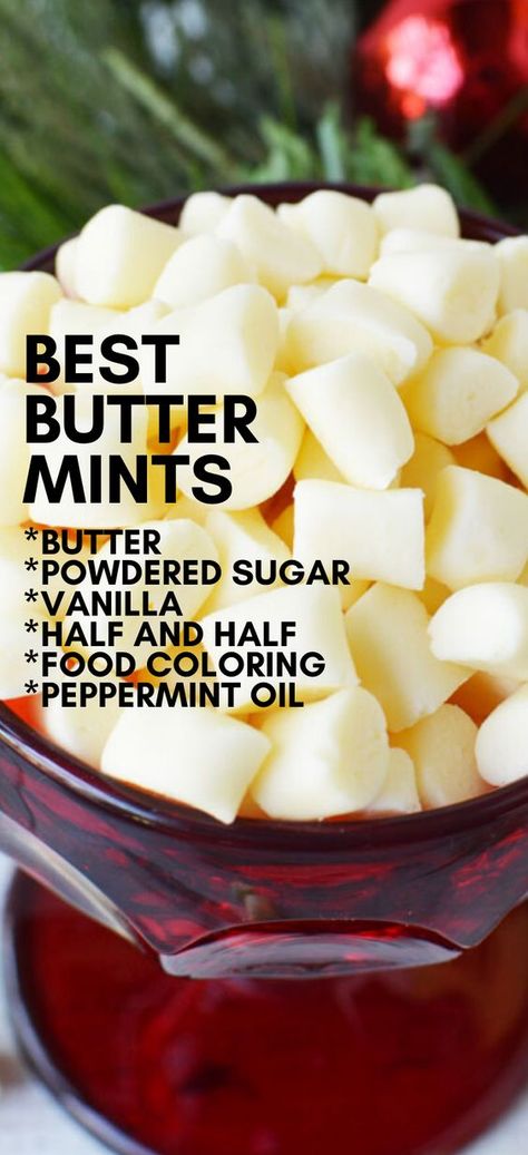 Old Fashioned Peppermint Candy, Homemade Butter Mints Recipes, Old Fashioned Holiday Butter Mints, Butter Mints Easy, Homemade Mints Recipe, How To Make Butter Mints, After Dinner Mints Recipe, Butter Mint Recipe, Old Fashioned Butter Mints