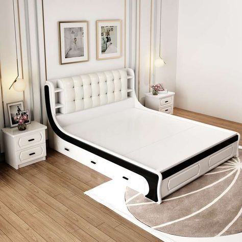 Wood Bed Design Modern, Bedroom Sets Furniture, Bed Furniture Set, Unique Bed Design, Bed Designs With Storage, Box Bed Design, Simple Bed Designs, Wood Bed Design, Furniture Details Design