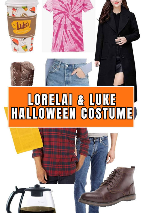 lorelai and luke halloween costume Lorelei Gilmore Halloween Costume, Lorelei And Luke Costume, Lorelei Gilmore Costume, Lorelai Costume, Luke And Lorelai Costume, Lorelai Gilmore Costume, Chilton Uniform, Stars Hollow Aesthetic, Fun Costume Ideas