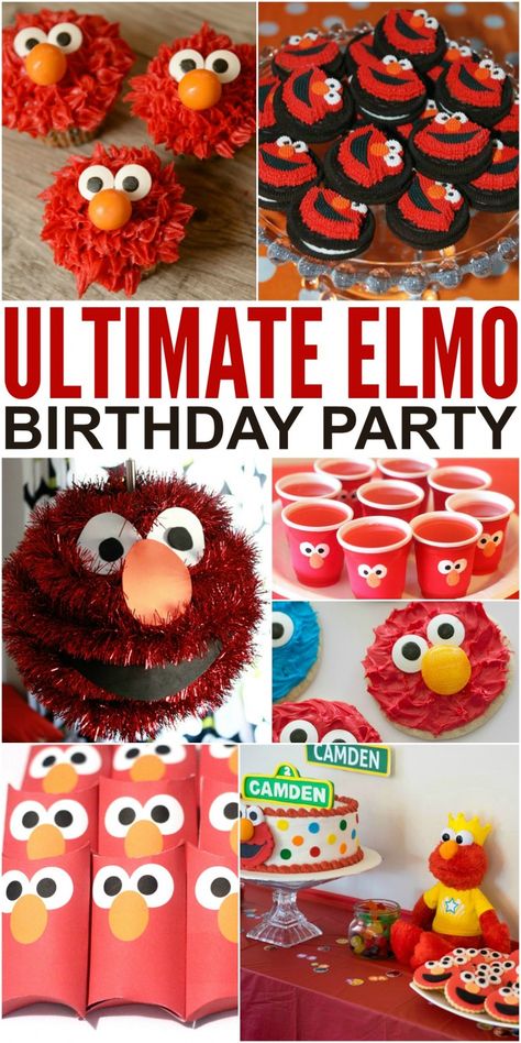 How to Throw the Ultimate Elmo Birthday Party to please any toddler on their birthday. Toddlers and preschoolers love Elmo, and so an Elmo themed birthday party is a natural choice. Check out these 25 ideas that will help you throw an amazing Elmo themed party for little fans of Sesame Street! Elmo Desserts, Elmo Birthday Party Boy, Elmo First Birthday, Elmo Cupcakes, Lila Party, Elmo Cake, Elmo Birthday Party, Toddler Birthday Party, Elmo Party