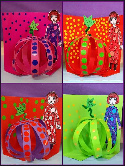 Yayoi Kusama Craft, Yayoi Kusama Pumpkins, Kusama Art Projects For Kids, Yayoi Kusama Art Lesson For Kids, Kusama Pumpkins, Yayoi Kasuma, Kusama Yayoi, Yayoi Kusama Art, Adaptive Art