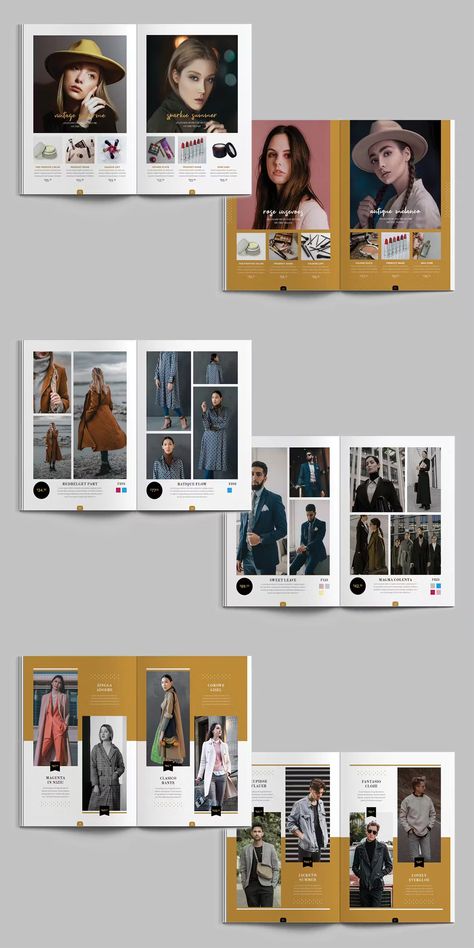 A5 Fashion Catalog Template InDesign INDD & IDML. 42 pages in A5 size. Fashion Page Layout Design Instagram, Fashion Catalogue Photoshoot, Catalog Design Layout Fashion, Clothes Catalogue Design, Clothing Catalog Design, Fashion Catalogue Design Layout, Fashion Catalogue Design, Mailing Design, Catalog Fashion