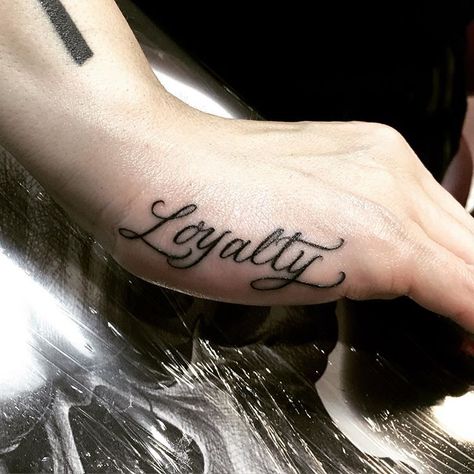 Loyalty Hand Tattoo, Trap Barbie, Respect Tattoo, Tattoo Font For Men, Loyalty Tattoo, Side Hand Tattoos, Triangle Tattoos, Cute Small Tattoos, Badass Tattoos