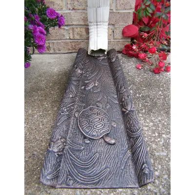 Buy Garden Accents Online at Overstock | Our Best Outdoor Decor Deals Downspout Ideas, Decorative Downspouts, House Gutters, Gutter Drainage, Splash Blocks, Backyard Plans, Outdoors Ideas, Rain Barrels, Fountains Backyard