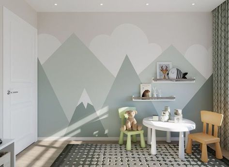 DIY easy home decor bedroom wallpaper design ideas - wall painting design ideas Wallpaper Ideas For Bedroom, Bedroom Wallpaper Design, Painting Design Ideas, Wallpaper Design Ideas, Wallpaper Design For Bedroom, Toddler Boy Room Decor, Kids Room Murals, Kids Bedroom Inspiration, Baby Boy Room Decor