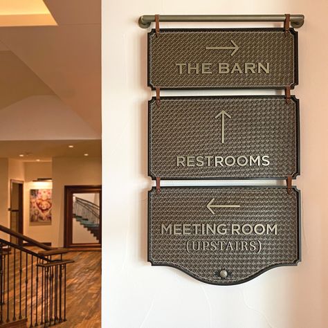 Leather Signage, Resort Signage Design, Hotel Signage Design, Sign Graphic Design, Art Deco Signage, Hotel Room Signage, Hotel Wayfinding, Hotel Wayfinding Signage Design, Hotel Wayfinding Signage