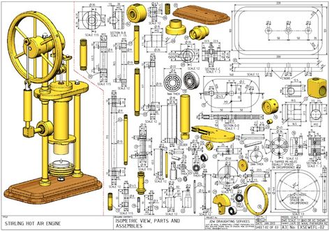 Solidworks Tutorial Pdf, Mechanical Assembly Drawings, Catia Assembly Drawings, Solidworks Drawings Assembly, Mechanical Engineering Design Technical Drawings, Assembly Drawing Mechanical, Cad Design Mechanical, Solidworks Projects, Steam Engine Kit