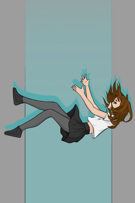 Body Base Drawing Falling, Anime Falling Pose Reference, Falling Base Pose, Anime Base Falling, Falling Base Drawing, Girl Falling Drawing, Falling Drawing Reference, Anime Falling, In Love Gif