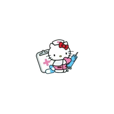 Hello Kitty Pharmacist, Nurse Icon Aesthetic, Hello Kitty Nurse Wallpaper, Hello Kitty Playlist Cover, Nurse Hello Kitty, Nurse Icon, Art Hello Kitty, Hello Kitty Tattoos, Minimalist Icons