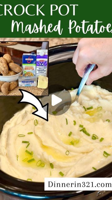 Laura Ashley Johnson RDN CDE on Instagram: "💕🥔Crock Pot Mashed Potatoes🥔💕
RECIPE on dinnerin321.com or type “RECIPE” and I’II send you a direct link (check your inbox/message requests)

#mashedpotatoes #potato #potatoes #crockpot #crockpotrecipe #slowcookerrecipe #sidedish #sidedishes #holidayfood #thanksgiving #thanksgivingmenu #creamcheese #butter #easyrecipe #simplecooking #holidays #entertaining #comfortfood #feelgoodfood" Crock Pot Mashed Potato Bar, Crockpot Mashed Potato Bar, Potatoes In Crock Pot Slow Cooker, Garlic Herb Mashed Potatoes Recipe, Crock Pot Mashed Potatoes Recipe, Herb Mashed Potatoes Recipe, Crock Pot Mashed Potatoes, Crockpot Sides, Garlic Herb Mashed Potatoes