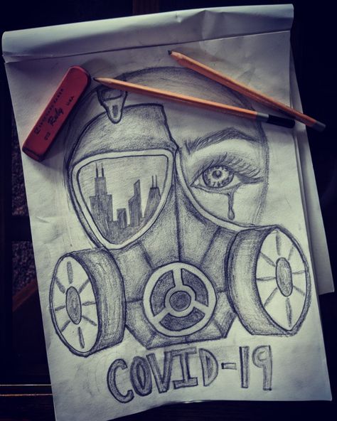 Covi̇d 19 Doodle, Lockdown Drawing, Pandemic Art, Christina Lorre Drawings, Wall Magazine, Warrior Drawing, Doodle Art Drawing, Art Drawings Sketches Pencil, Poster Drawing