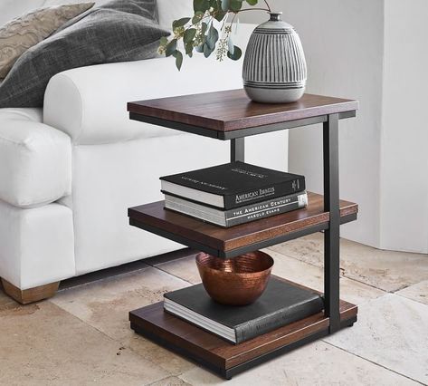 End Tables Living Room Storage, Small Stools For Living Room, Side Stools Living Rooms, Accent Tables For Living Room, Stools For Living Room, Meja Industrial, Furnitur Ruang Keluarga, Office Storage Furniture, Side Table Decor