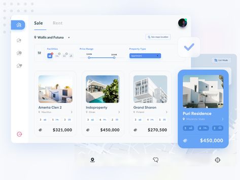 Property Listings - Web App - by Jajang Irawan for Crafter Digital on Dribbble Web Design Inspiration Creative, Ux Design Principles, Model Website, Real Estate Website Design, Web Design Websites, E-commerce App, App Interface Design, Real Estates Design, Ui Design Website