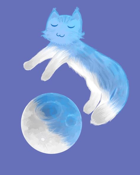 Once in a blue moon, but your weekend will always be relaxing. The item is available for purchase on my Etsy shop. You can find the link to my shop on my profile. #alicecheethamart #meowkitty17art #bluemoon #onceinabluemoon #animalart #catartwork #digitalartwork #digitalillustrator #digitalpainting #etsyselleroninstagram #cutearteveryday #digitalillustration #catdrawings #moonart #moonmagic #artwithheart #humanartist Cat Artwork, Moon Magic, Moon Art, Blue Moon, Digital Artwork, Digital Painting, Digital Illustration, Animal Art, Moon