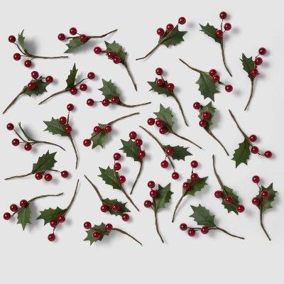 30ct Red Berries Sprigs - Wondershop™ : Target Vine Wreaths, Holly Decorations, Decorated Wreaths, Vine Wreath, Woodland Christmas, Tie Gifts, Holiday Gift Wrap, Holly Berries, Mini Christmas Tree