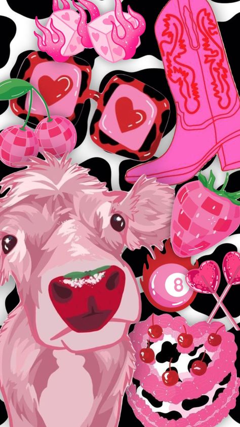 Pink Cowgirl Aesthetic, Cow Wallpaper, Cow Print Wallpaper, Cowgirl Art, Pink Cowgirl, Whatsapp Wallpaper, Valentines Wallpaper, Cowgirl Cowboy, Funny Phone Wallpaper