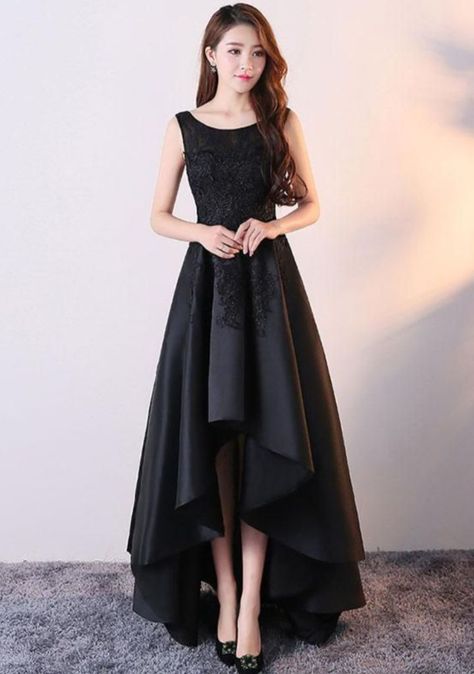 Black Lace Prom Dress, High Low Prom Dress, Black Formal Dress, Party Dress Black, Black Homecoming Dress, High Low Prom Dresses, 파티 드레스, Banquet Dresses, Prom Dresses Sleeveless