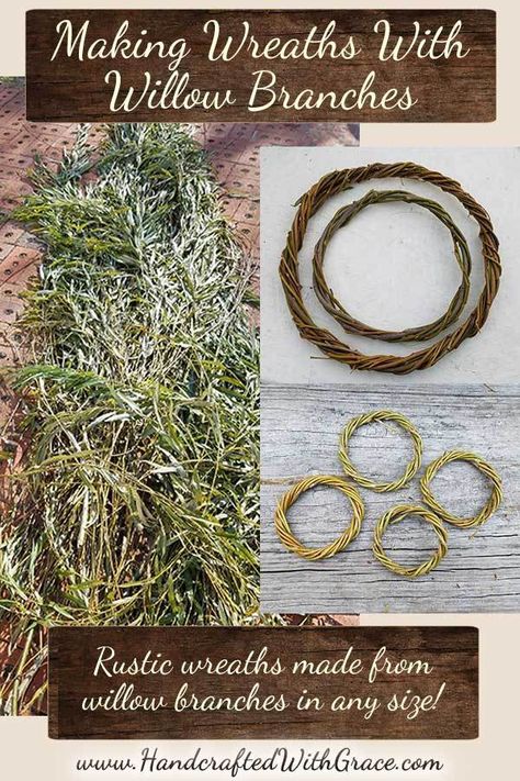 Weeping Willow Branch Crafts, Willow Tree Branches Crafts, Willow Tree Wreath, How To Make A Willow Wreath, Diy Willow Wreath, Willow Wreath Diy, Wreath Weaving, Willow Decorations, Branch Crafts