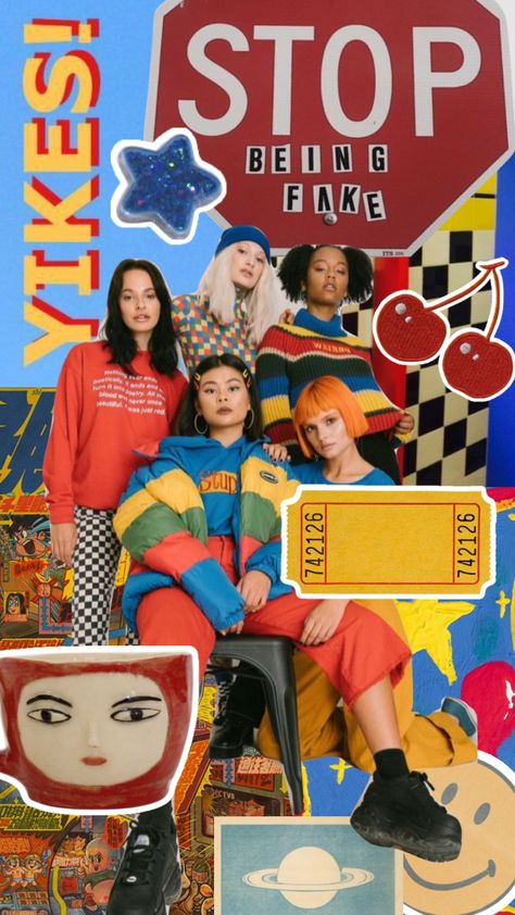 Red Blue Yellow Aesthetic, Sportswear Moodboard, Primary Colors Aesthetic, Primary Aesthetic, Blue Color Quotes, Pop Photoshoot, Clowncore Wallpaper, Beauty Shop Decor, School App