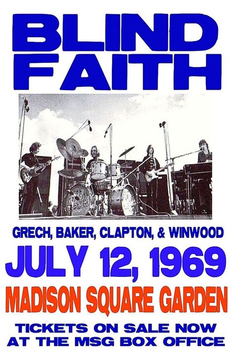 Some day there will be a concert poster for the Salt Lake Blind Faith show. In… Faith Poster, Concert Poster Art, 1960s Music, Music Concert Posters, Vintage Concert Posters, Vintage Music Posters, Blind Faith, Greatest Rock Bands, Classic Rock And Roll