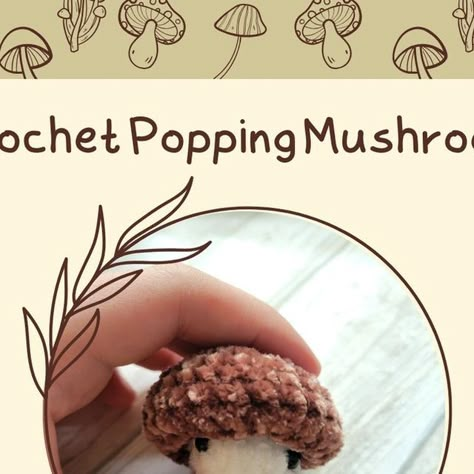 Popping Mushroom Crochet Pattern, Mushie Pop Crochet Pattern, Mushroom Pop Crochet, Crochet Popping Mushroom Pattern Free, Mushy Pop Crochet Pattern Free, Crochet Mushroom Popper, Mushroom Pop It Crochet Pattern, Crochet Popping Mushroom, Crochet Fidget Mushroom Free Pattern