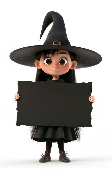 Witch holding board person white background representation. | premium image by rawpixel.com / Ratcharin Noiruksa Black Witch Cartoon, Stylized Witch, Download Free Images, 3d Illustration, White Background, Witch, White, Celebrities