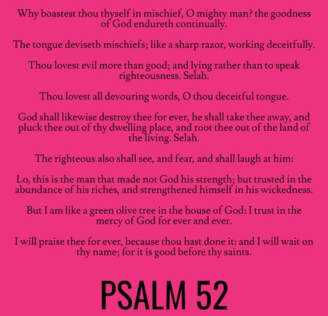 But I am like a green olive tree in the house of God: I trust in the mercy of God for ever and ever. I will praise thee for ever, because thou hast done it: and I will wait on thy name; for it is good before thy saints… Psalm 52 (KJV) Psalm 52, Tree In The House, Root Work, Mercy Of God, Bible Psalms, I Will Wait, Spiritual Stuff, Study Scripture, Gods Glory