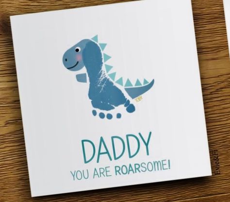 Fathers Day Footprint Crafts For Infants, Fathers Day Feet Print Crafts, Fathers Day Foot Prints, Footprint Cards For Dad, Father’s Day Baby Crafts, Fathers Day Card From Baby, Father’s Day Painting Ideas Baby, Foot Print Art For Father’s Day, Diy Father’s Day Footprint