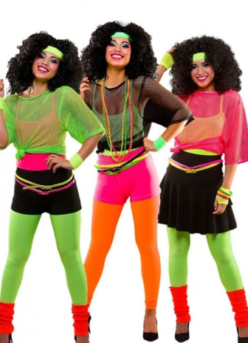 The Complete Guide to 80s Fashion | TPS Blog Neon Fancy Dress, 80s Theme Party Outfits, 80s Party Costumes, 40s Mode, 80s Fashion Party, Style Année 80, Look 80s, Neon Prom Dresses, 80s Party Outfits