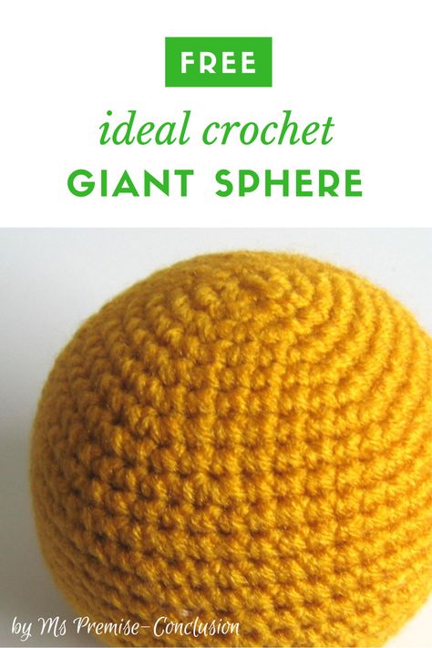 Free Crochet Giant Sphere Pattern by Ms Premise-Conclusion. Try out a 60 row and 85 row giant sphere - mathematically correct, of course. Check out my blog post about it: https://mspremiseconclusion.wordpress.com/2011/04/30/a-giant-sphere/ Crochet Round Ball Free Pattern, Sphere Pattern Crochet, Sphere Pillow Pattern, How To Crochet A Sphere, Sphere Crochet Pattern, Crochet Sphere Pattern, Crochet Sphere, Sphere Pattern, Crochet Wallpaper