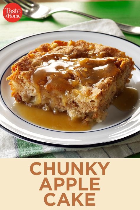 Taste Of Home Chunky Apple Cake, Apple Chunkies Recipe, Chunky Apple Cake Taste Of Home, Chopped Apple Cake Recipe, Apple Pumpkin Cake, Apple Harvest Cake, Apple Chunkies, Chunky Apple Cake, Apple Stack Cake