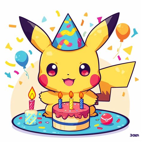 Midjourney Feed Happy Birthday Pokemon Pictures, Pokemon Happy Birthday, Happy Birthday Pokemon, Pokemon Friends, Birthday Pikachu, Pikachu Birthday, Christmas Pokemon, Pikachu Wallpaper Iphone, Pokémon Birthday