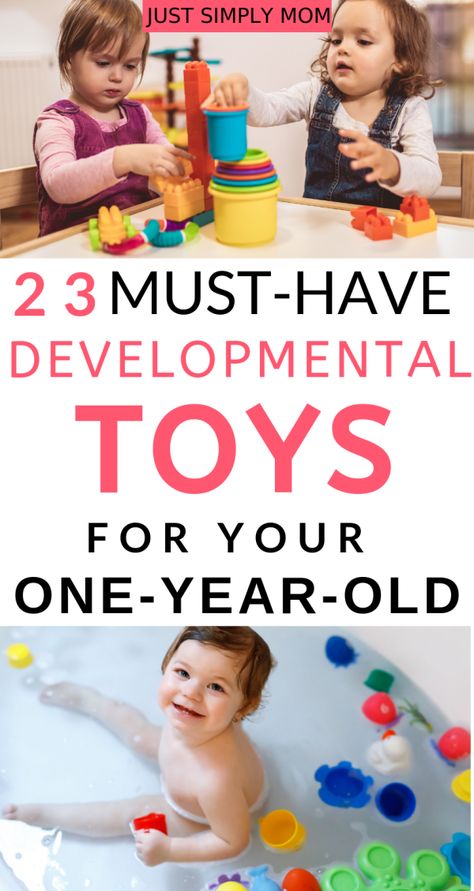 Best Toys for 1 Year Olds (12-18 Months) That Make Great Gifts - Just Simply Mom Cognitive Learning, 1 Samuel 1 27, Baby Play Activities, Toys By Age, Newborn Toys, Best Toys, Toddler Learning Activities, Developmental Toys, Baby Sensory