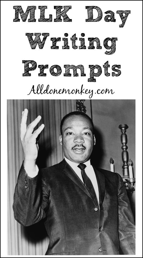 Martin Luther King Writing Prompts - All Done Monkey Martin Luther King Writing Prompts, Luther King Quotes, Martin Luther King Activities, Martin Luther King Jr Activities, Louis Farrakhan, Fun Writing Activities, Martin Luther King Quotes, Kindergarten Writing Prompts, Mlk Quotes