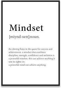 Mindset Definition, Yogi Quotes, Mindset Poster, Bedroom Quotes, Rap Quotes, Motivational Wall Decor, Quotes Wall Art, Wall Art Black And White, Art Black And White